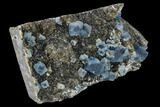 Blue Cubic Fluorite on Quartz - China #114027-2